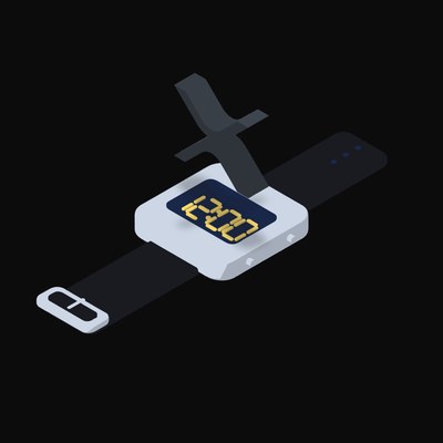 XRP Floating Over a Watch - illustration from Crypto & Currency Watch Float
