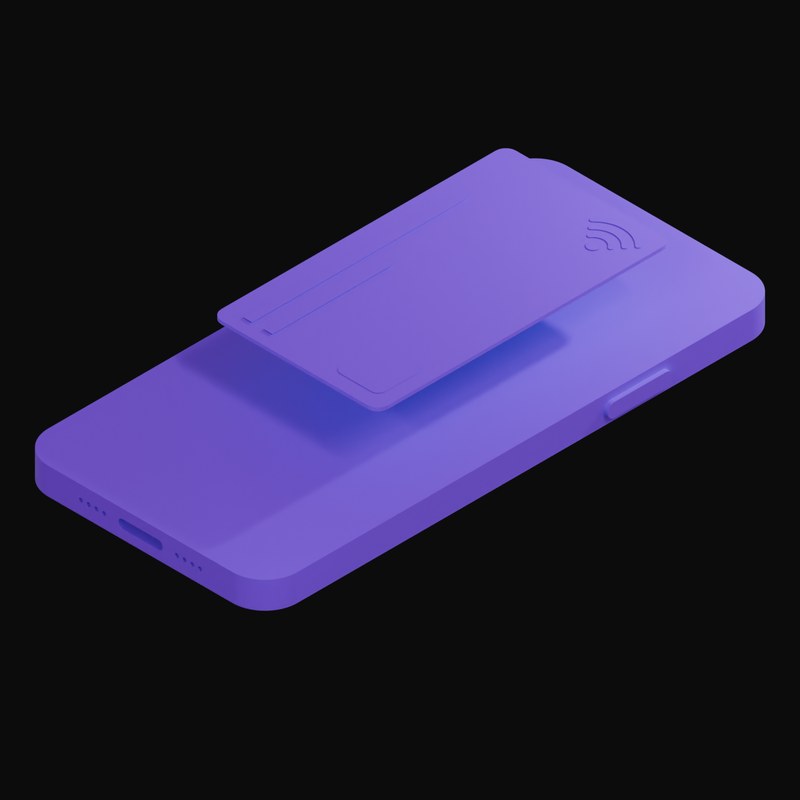 Violet Credit Card and Phone 3D Icon - 3D icon from Credit Card and Phone 3D Icons