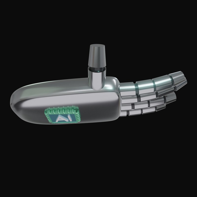 Silver Holding Robot Hand 3D Icon - 3D icon from Robot Hand Gestures 3D Icons