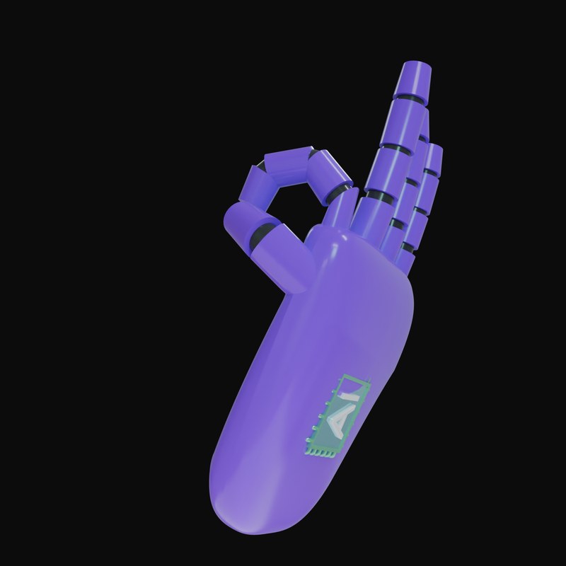 Violet OK Sign Robot Hand 3D Icon - 3D icon from Robot Hand Gestures 3D Icons