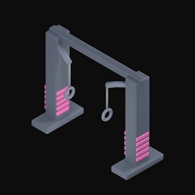Twin Tower Cable Crossover - 3D icon from Fitness and Gym Equipment 3D Icons