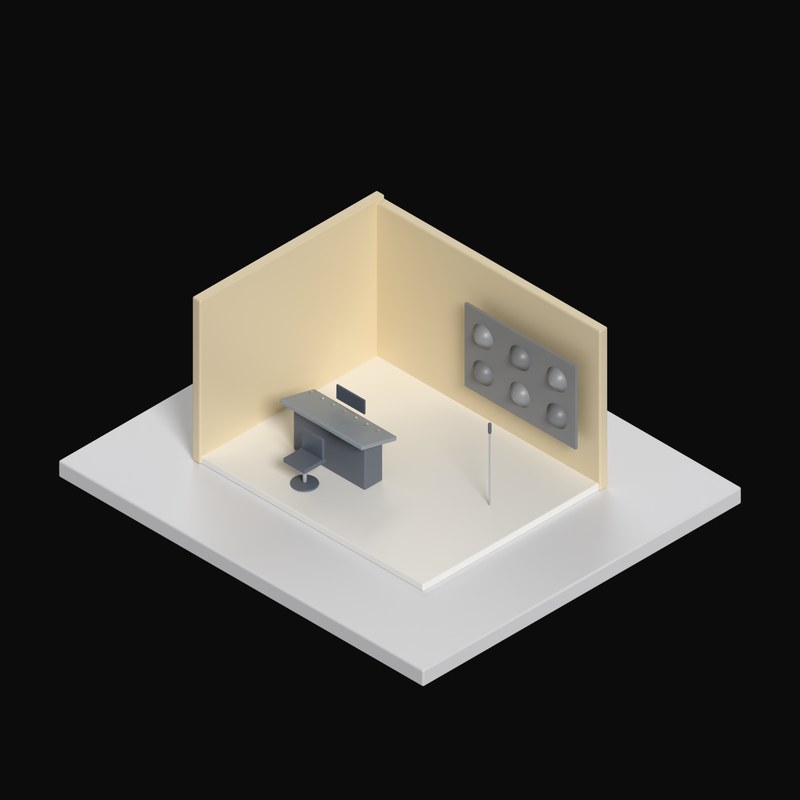 Recording Studio Booth - 3D icon from Interior Scenes