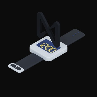 NEAR Floating Over a Watch - 3D icon from Crypto & Currency Watch Float