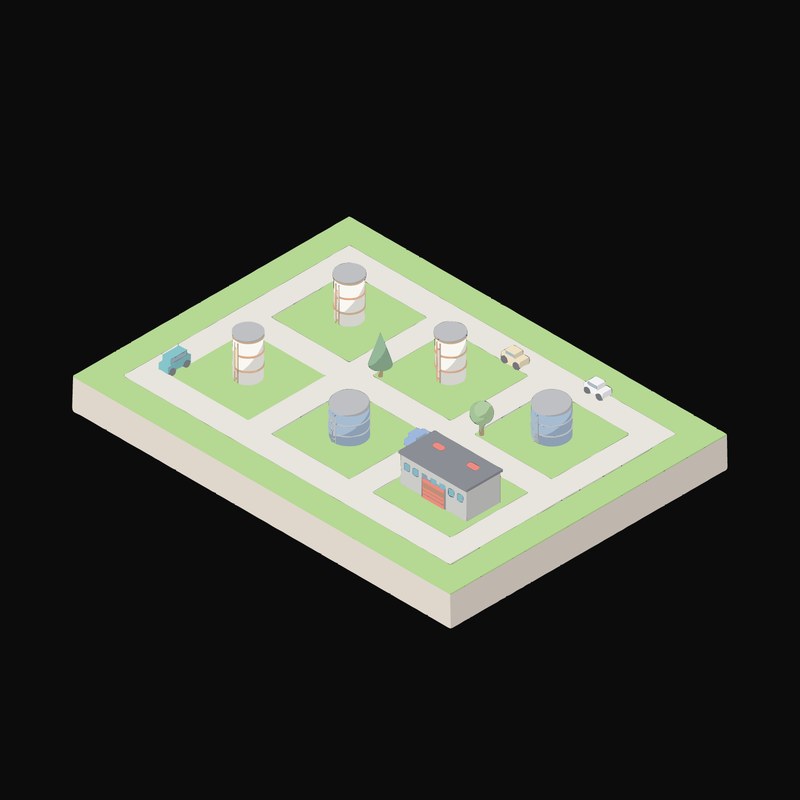 Tank Farm - illustration from Industry and Transport Scenes Icons