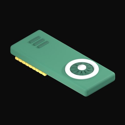 Green GPU Graphics Card 3D Icon - 3D icon from AI Chips and Processors 3D