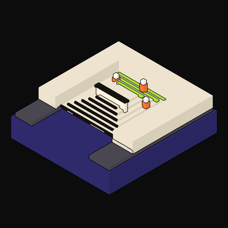 Sunken Amphitheatre Terraced into a Hillside Animated Icon - animated icon from Neo Brutalist Scenes Motion Icons