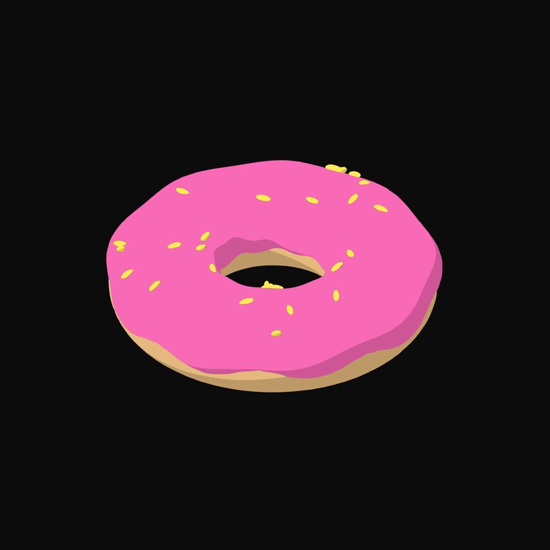 Pink Glazed Donut Animated Icon - animated icon from Clay Food Motion Icons