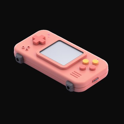Coral Retro Handheld Game Console 2 - 3D icon from Retro Tech & Devices