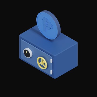 Philippine Peso Floating Over a Safe - 3D icon from Crypto & Currency Safe Float