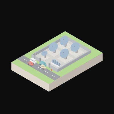 Satellite Uplink Dishes Animated Icon - animated icon from Isometric AI Infrastructure Scene Motion Icons
