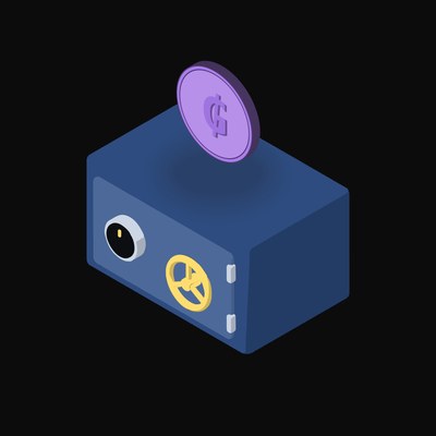 Paraguayan Guarani Floating Over a Safe - animated icon from Crypto & Currency Safe Float