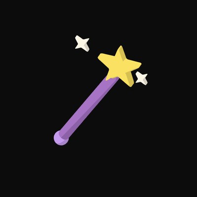 Purple AI Magic Wand Icon - illustration from AI Interface Symbol Icons