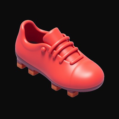 Crimson Red Football Boot - 3D icon from World Cup Football Season