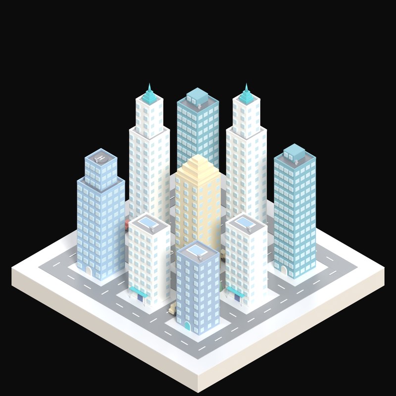 Glass Tower Quarter - 3D icon from City Scenes