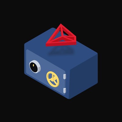 TRON Floating Over a Safe (Back) - animated icon from Crypto & Currency Safe Float