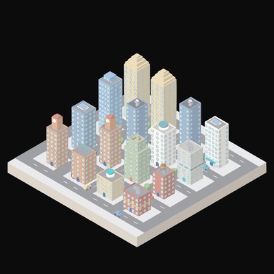 Sky-Rise District - illustration from Isometric City Scene Illustrations