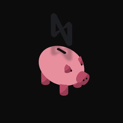 NEAR Floating Over a Piggy Bank - animated icon from Crypto & Currency Piggy Bank Float