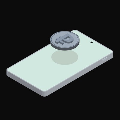 Phone Russian Ruble Floating Back - animated icon from Crypto and World Currency Phone Float