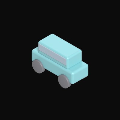 Teal Delivery Van - 3D icon from Clay Street Props