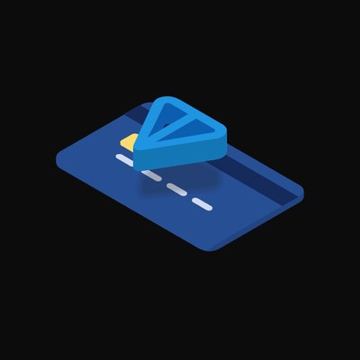 Toncoin Floating Over a Credit Card (Back) - animated icon from Crypto & Currency Credit Card Float
