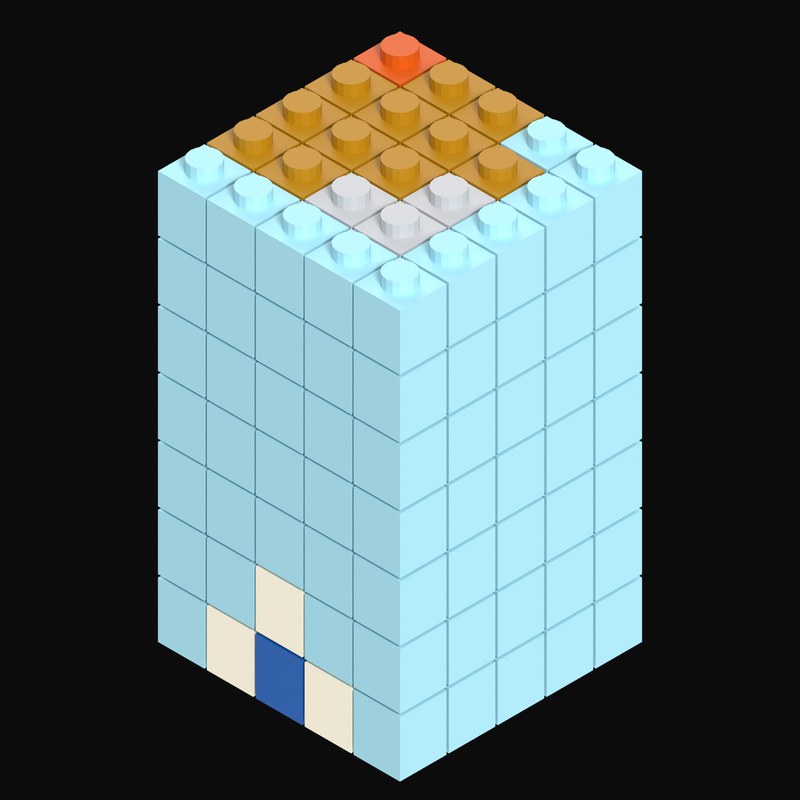Toy Brick Walk-Up with Water Tank - 3D icon from Toy Brick City