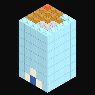 Toy Brick Walk-Up with Water Tank - 3D icon from Toy Brick City