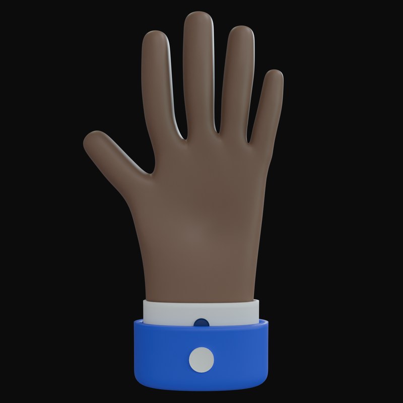 Brown Open Palm Business Hand 3D Icon - 3D icon from Business Hand Gestures 3D Icons
