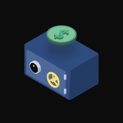 Colombian Peso Floating Over a Safe (Back) - animated icon from Crypto & Currency Safe Float