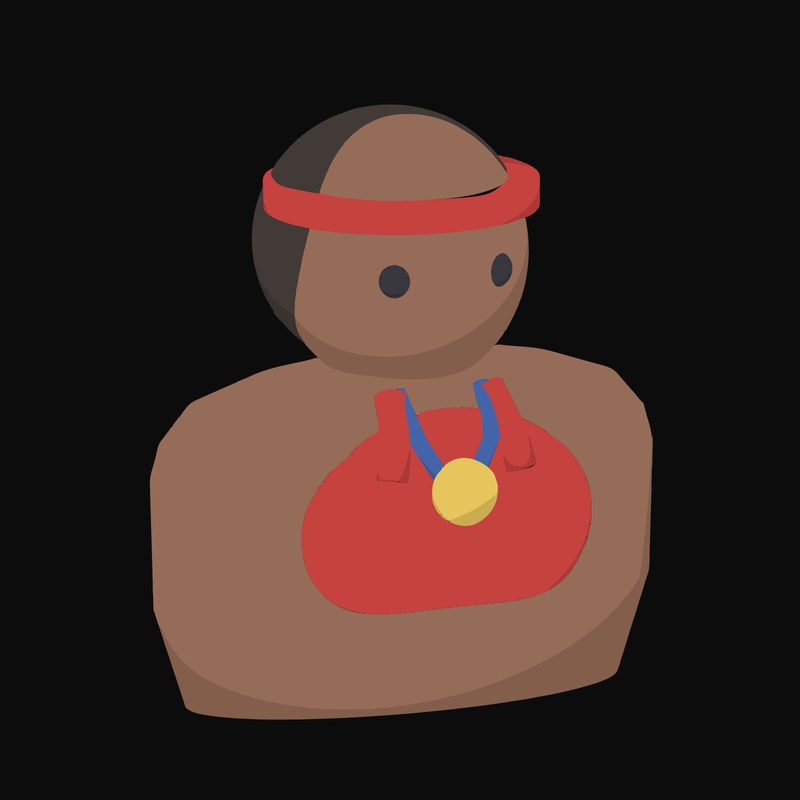 Athlete in a Red Singlet with a Gold Medal Animated Icon - animated icon from People and Profession Avatar Animated Icons