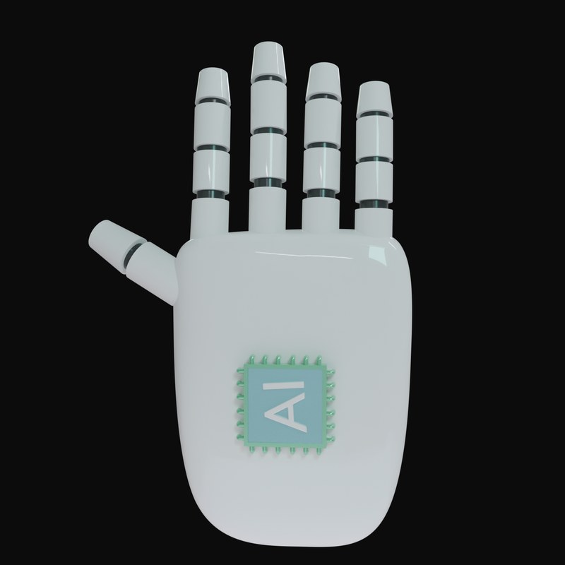 Open Palm Robot Hand 3D Icon - 3D icon from Robot Hand Gestures 3D Icons