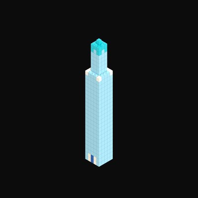 Toy Brick Art Deco Spire Tower - 3D icon from Toy Brick City