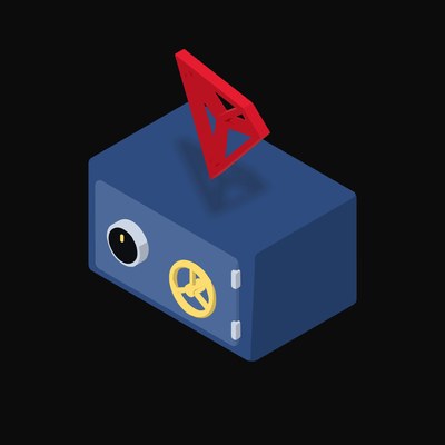 TRON Floating Over a Safe - animated icon from Crypto & Currency Safe Float
