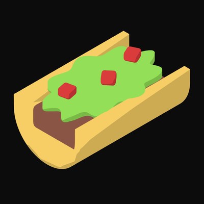 Folded Taco Animated Icon - animated icon from Clay Food Motion Icons