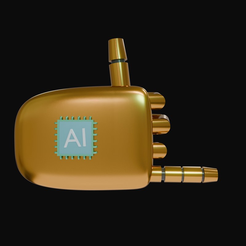 Bronze Rock On Robot Hand 3D Icon - 3D icon from Robot Hand Gestures 3D Icons