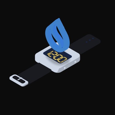Sui Floating Over a Watch - illustration from Crypto & Currency Watch Float