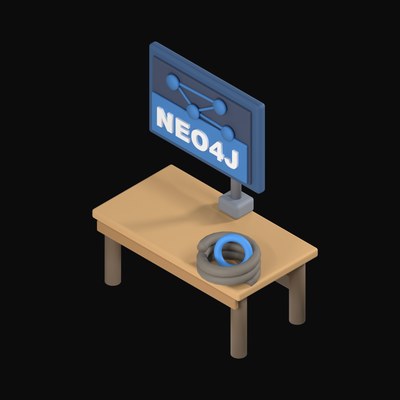Neo4j Graph on a Swing Arm Monitor - 3D icon from Isometric Developer Stack Desks 3D Icons