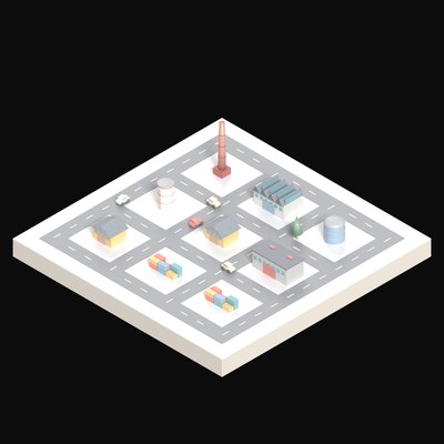 Sawtooth Factory Works - 3D icon from Industry and Transport Scenes