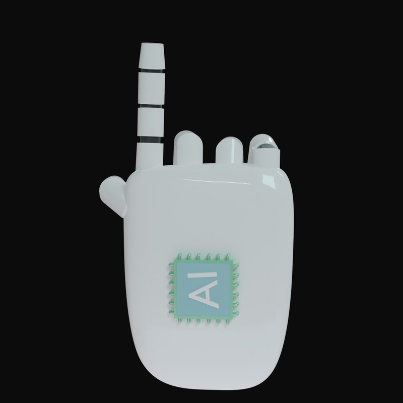 Pointing Up Robot Hand 3D Icon - 3D icon from Robot Hand Gestures 3D Icons