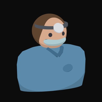 Dentist in a Surgical Mask with a Head Lamp Animated Icon - animated icon from People and Profession Avatar Animated Icons