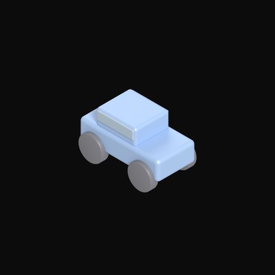 Blue City Car - 3D icon from Clay Street Props