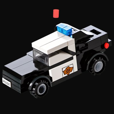 Toy Brick Police Car - Plastic 3 - 3D icon from Toy Brick Vehicles - Plastic