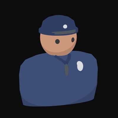 Police Officer in a Navy Cap with a Silver Badge - illustration from People and Profession Avatar Icons