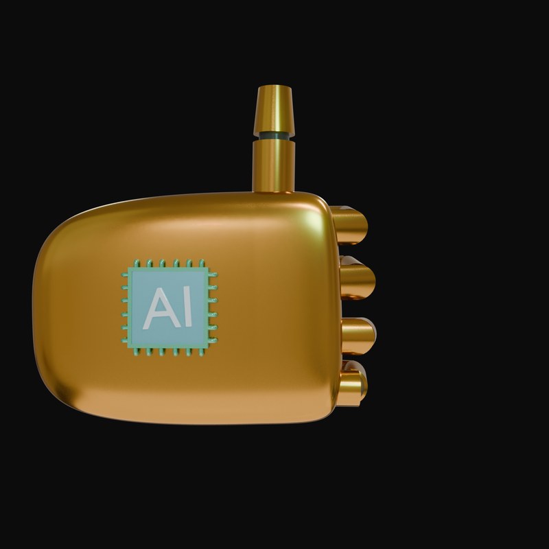 Bronze Thumbs Up Robot Hand 3D Icon - 3D icon from Robot Hand Gestures 3D Icons