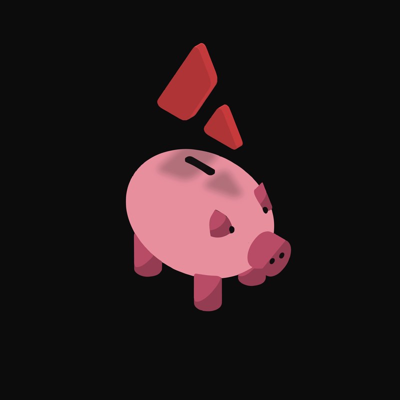 Avalanche Floating Over a Piggy Bank - animated icon from Crypto & Currency Piggy Bank Float