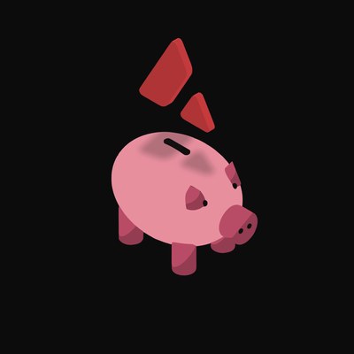 Avalanche Floating Over a Piggy Bank - animated icon from Crypto & Currency Piggy Bank Float