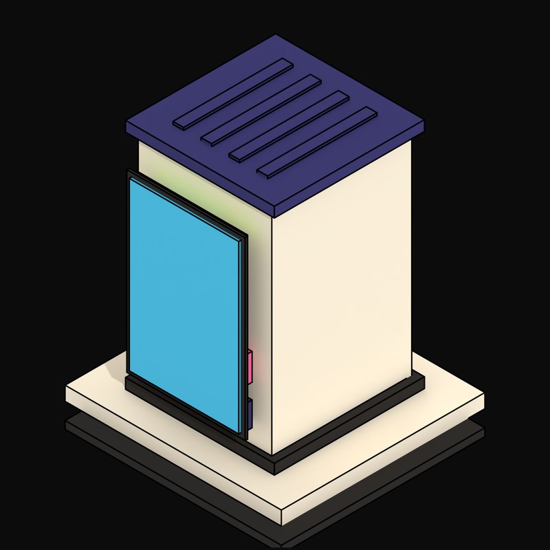 Cream AI Workstation with a Glass Side Panel - 3D icon from Neo Brutalist AI Hardware
