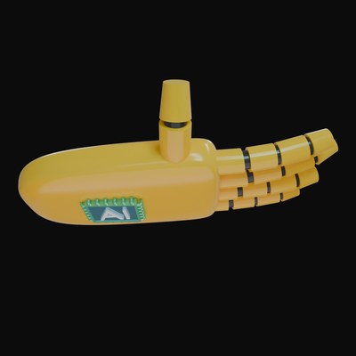 Amber Holding Robot Hand 3D Icon - 3D icon from Robot Hand Gestures 3D Icons