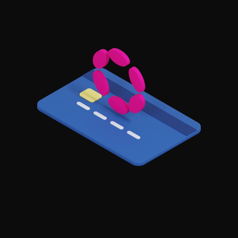 Polkadot Floating Over a Credit Card - 3D icon from Crypto & Currency Credit Card Float