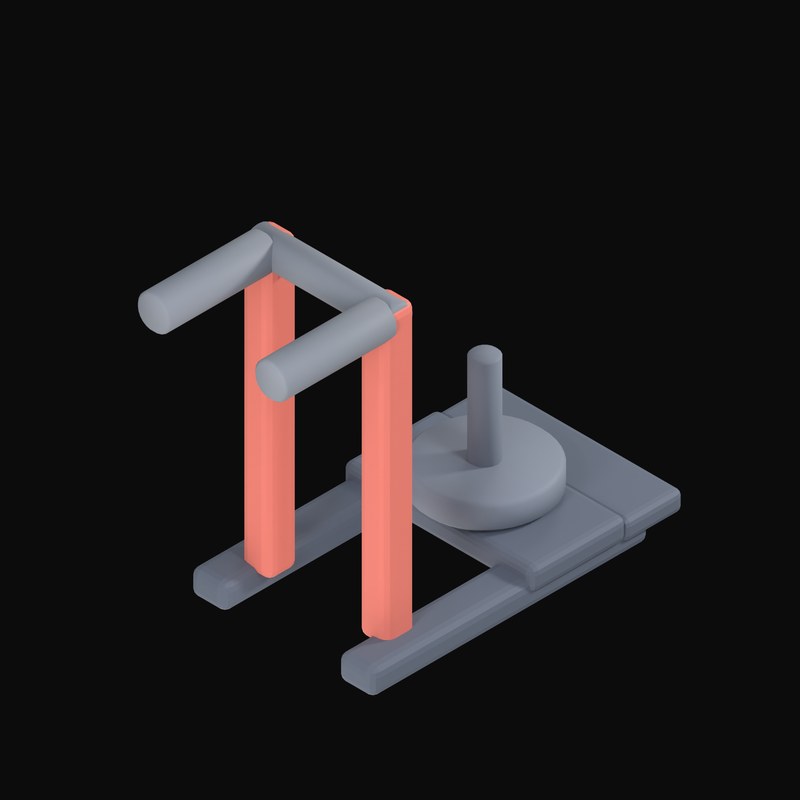 Weighted Push Sled - 3D icon from Fitness and Gym Equipment 3D Icons