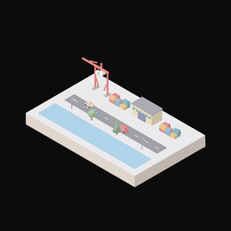Quayside Cranes - illustration from Industry and Transport Scenes Icons